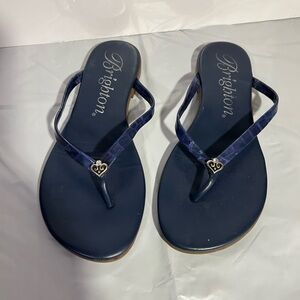 Brighton Women's Navy Sandals with Heart Accent